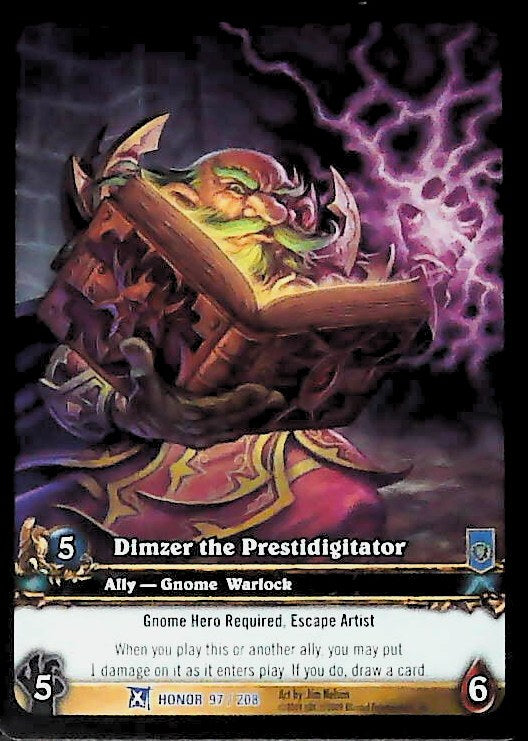 World of Warcraft TCG | Dimzer The Prestidigitator (Extended Art) - Fields of Honor 97/208 | The Nerd Merchant