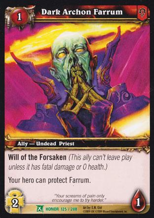 World of Warcraft TCG | Dark Archon Farrum - Fields of Honor 125/208 | The Nerd Merchant