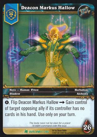 World of Warcraft TCG | Deacon Markus Hallow - Fires of Outland 1/246 | The Nerd Merchant