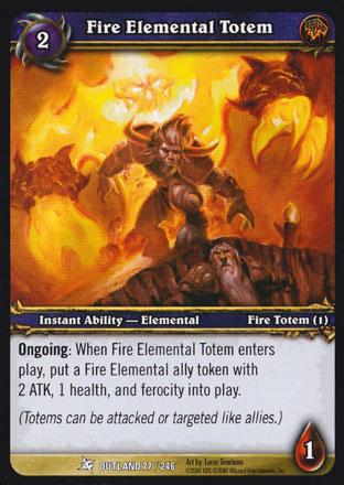 World of Warcraft TCG | Fire Elemental Totem - Fires of Outland 77/246 | The Nerd Merchant