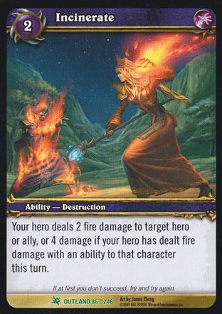 World of Warcraft TCG | Incinerate - Fires of Outland 86/246 | The Nerd Merchant