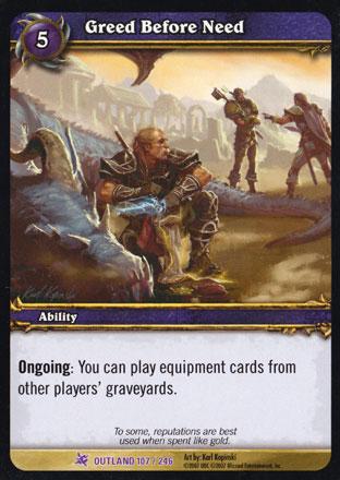 World of Warcraft TCG | Greed Before Need - Fires of Outland 107/246 | The Nerd Merchant