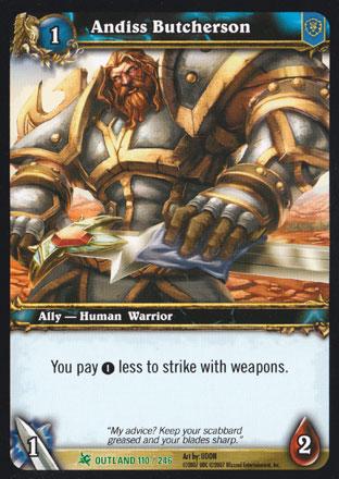 World of Warcraft TCG | Andiss Butcherson - Fires of Outland 110/246 | The Nerd Merchant