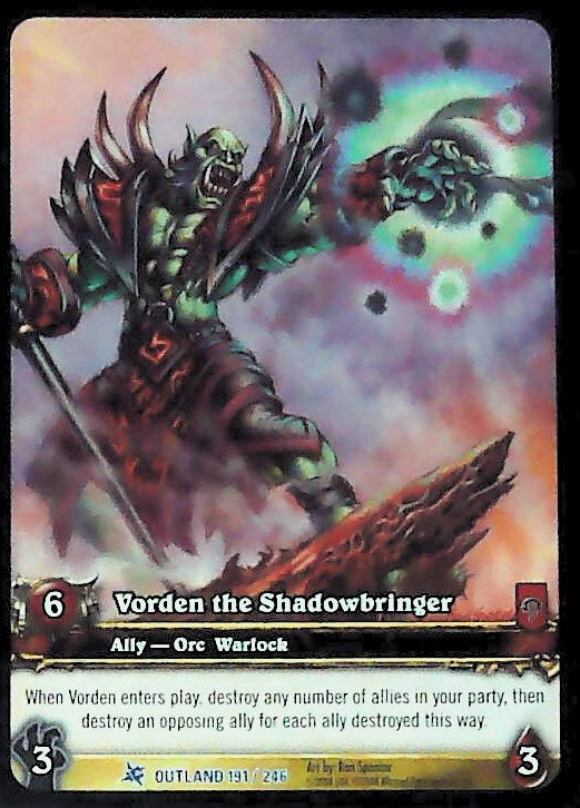 World of Warcraft TCG | Vorden the Shadowbringer (Extended Art) - Fires of Outland 191/246 | The Nerd Merchant