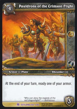 World of Warcraft TCG | Pauldrons of the Crimson Flight - Fires of Outland 202/246 | The Nerd Merchant