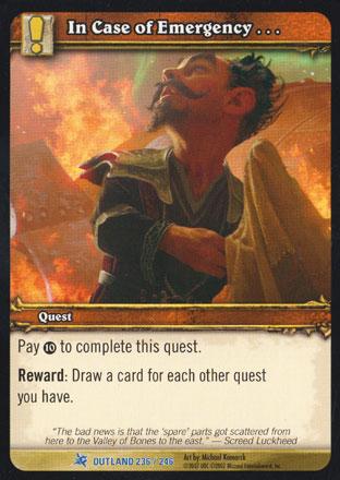 World of Warcraft TCG | In Case of Emergency... - Fires of Outland 236/246 | The Nerd Merchant
