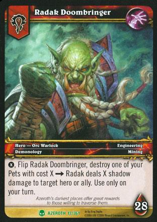 World of Warcraft TCG | Radak Doombringer - Heroes of Azeroth 13/361 | The Nerd Merchant