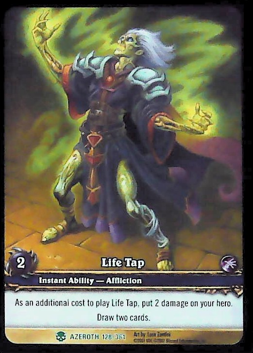 World of Warcraft TCG | Life Tap (Extended Art) - Heroes of Azeroth 128/361 | The Nerd Merchant