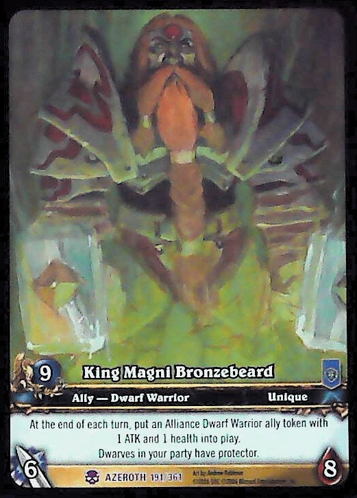 World of Warcraft TCG | King Magni Bronzebeard (Extended Art) - Heroes of Azeroth 191/361 | The Nerd Merchant