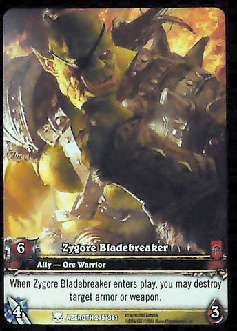 World of Warcraft TCG | Zygore Bladebreaker (Extended Art) - Heroes of Azeroth 275/361 | The Nerd Merchant