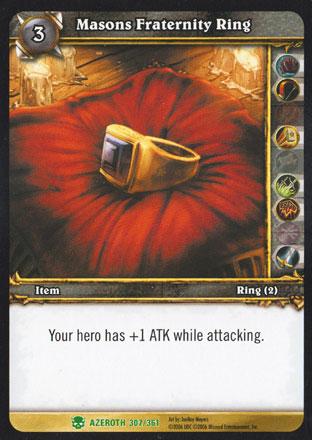 World of Warcraft TCG | Masons Fraternity Ring - Heroes of Azeroth 307/361 | The Nerd Merchant