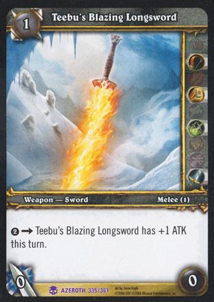 World of Warcraft TCG | Teebu's Blazing Longsword - Heroes of Azeroth 335/361 | The Nerd Merchant