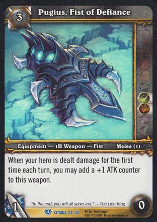 World of Warcraft TCG | Pugius, Fist of Defiance (Foil) - Icecrown Citadel Treasure 23/30 | The Nerd Merchant