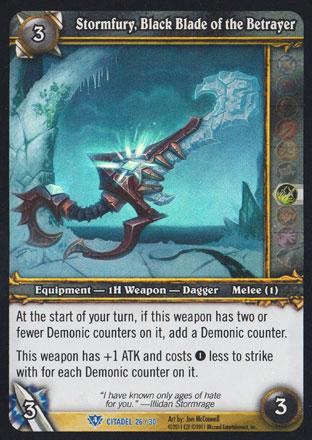 World of Warcraft TCG | Stormfury, Black Blade of the Betrayer (Foil) - Assault on Icecrown Citadel 26/30 | The Nerd Merchant