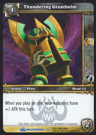 World of Warcraft TCG | Thundering Greathelm (Foil) - Magtheridon's Lair Treasure 7/20 | The Nerd Merchant