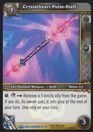 World of Warcraft TCG | Crystalheart Pulse-Staff (Foil) - Magtheridon's Lair Treasure 18/20 | The Nerd Merchant