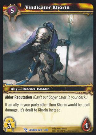 World of Warcraft TCG | Vindicator Khorin - March of the Legion 223/319 | The Nerd Merchant