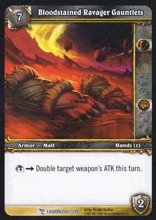 World of Warcraft TCG | Bloodstained Ravager Gauntlets - March of the Legion 256/319 | The Nerd Merchant