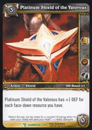 World of Warcraft TCG | Platinum Shield of the Valorous - March of the Legion 266/319 | The Nerd Merchant