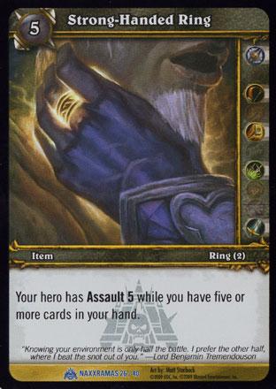 World of Warcraft TCG | Strong-Handed Ring (Foil) - Naxxramas Treasure -2/40 | The Nerd Merchant