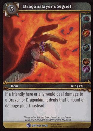 World of Warcraft TCG | Dragonslayer's Signet (Foil) - Onyxia's Lair Treasure 21/33 | The Nerd Merchant