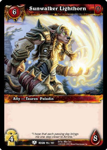 World of Warcraft TCG | Sunwalker Lighthorn - Reign of Fire 115/197 | The Nerd Merchant