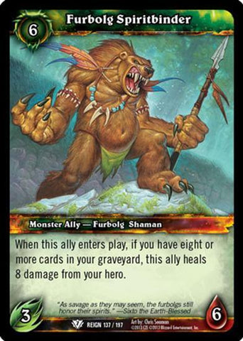 World of Warcraft TCG | Furbolg Spiritbinder - Reign of Fire 137/197 | The Nerd Merchant