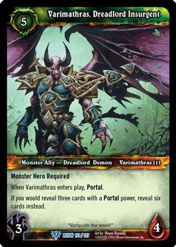 World of Warcraft TCG | Varimathras, Dreadlord Insurgent - Reign of Fire 159/197 | The Nerd Merchant