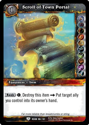 World of Warcraft TCG | Scroll of Town Portal - Reign of Fire 180/197 | The Nerd Merchant