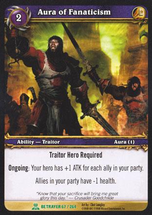 World of Warcraft TCG | Aura of Fanaticism - Servants of the Betrayer 67/264 | The Nerd Merchant