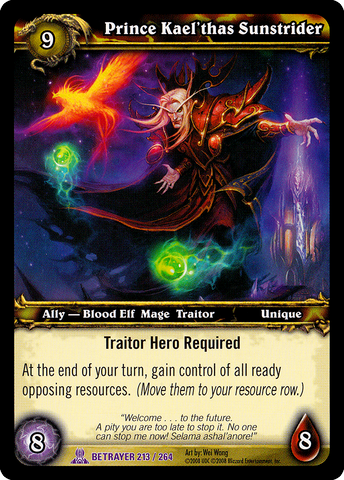 World of Warcraft TCG | Prince Kael'thas Sunstrider - Servants of the Betrayer 213/264 | The Nerd Merchant