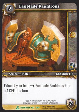 World of Warcraft TCG | Fanblade Pauldrons - Servants of the Betrayer 222/264 | The Nerd Merchant