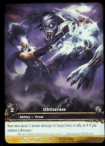 World of Warcraft TCG | Obliterate (Extended Art) - Scourgewar 28/270 | The Nerd Merchant