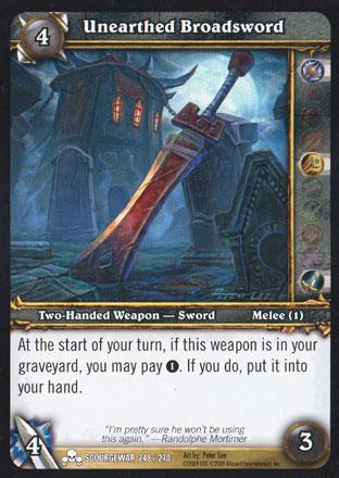 World of Warcraft TCG | Unearthed Broadsword - Scourgewar 248/270 | The Nerd Merchant