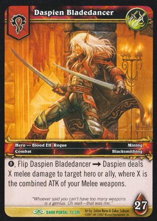 World of Warcraft TCG | Daspien Bladedancer - Through the Dark Portal 13/319 | The Nerd Merchant