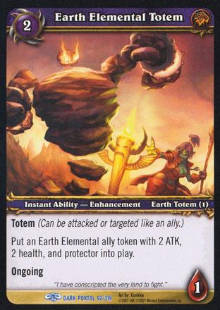 World of Warcraft TCG | Earth Elemental Totem - Through the Dark Portal 92/319 | The Nerd Merchant