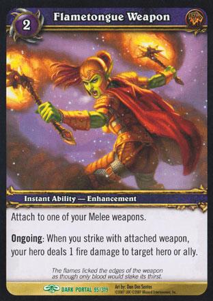 World of Warcraft TCG | Flametongue Weapon - Through the Dark Portal 95/319 | The Nerd Merchant