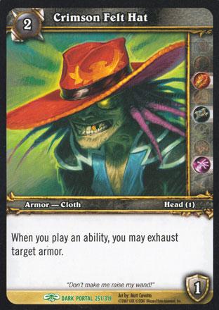 World of Warcraft TCG | Crimson Felt Hat - Through the Dark Portal 251/319 | The Nerd Merchant