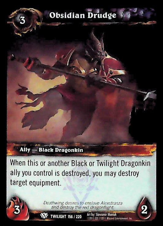 World of Warcraft TCG | Obsidian Drudge (Foil) - Twilight of the Dragons 156/220 | The Nerd Merchant
