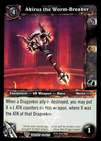 World of Warcraft TCG | Akirus the Worm-Breaker (Foil) - Twilight of the Dragons 188/220 | The Nerd Merchant