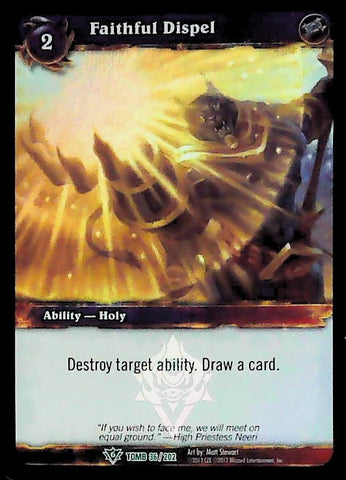 World of Warcraft TCG | Faithful Dispel (Foil) - Tomb of the Forgotten 36/202 | The Nerd Merchant