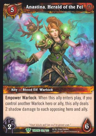 World of Warcraft TCG | Anastina, Herald of the Fel - Throne of the Tides 141/263 | The Nerd Merchant