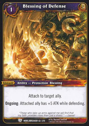 World of Warcraft TCG | Blessing of Defense - Worldbreaker 63/270 | The Nerd Merchant