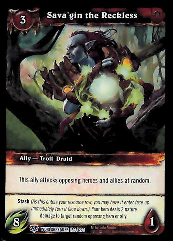 World of Warcraft TCG | Sava'gin the Reckless (Foil) - Worldbreaker 190/270 | The Nerd Merchant