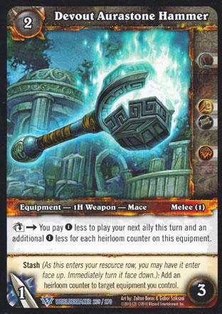 World of Warcraft TCG | Devout Aurastone Hammer - Worldbreaker 239/270 | The Nerd Merchant