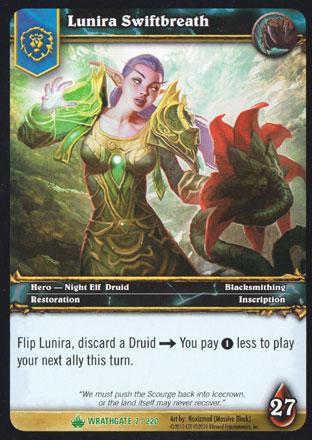 World of Warcraft TCG | Lunira Swiftbreath - Wrathgate 7/220 | The Nerd Merchant