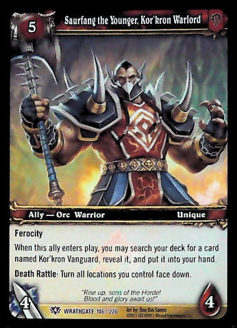 World of Warcraft TCG | Saurfang the Younger, Kor'kron Warlord (Foil) - Wrathgate 146/220 | The Nerd Merchant