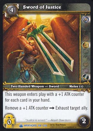 World of Warcraft TCG | Sword of Justice - Wrathgate 198/220 | The Nerd Merchant