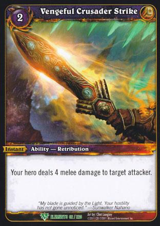 World of Warcraft TCG | Vengeful Crusader Strike - War of the Elements 62/220 | The Nerd Merchant