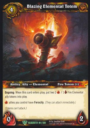 World of Warcraft TCG | Blazing Elemental Totem - War of the Elements 80/220 | The Nerd Merchant